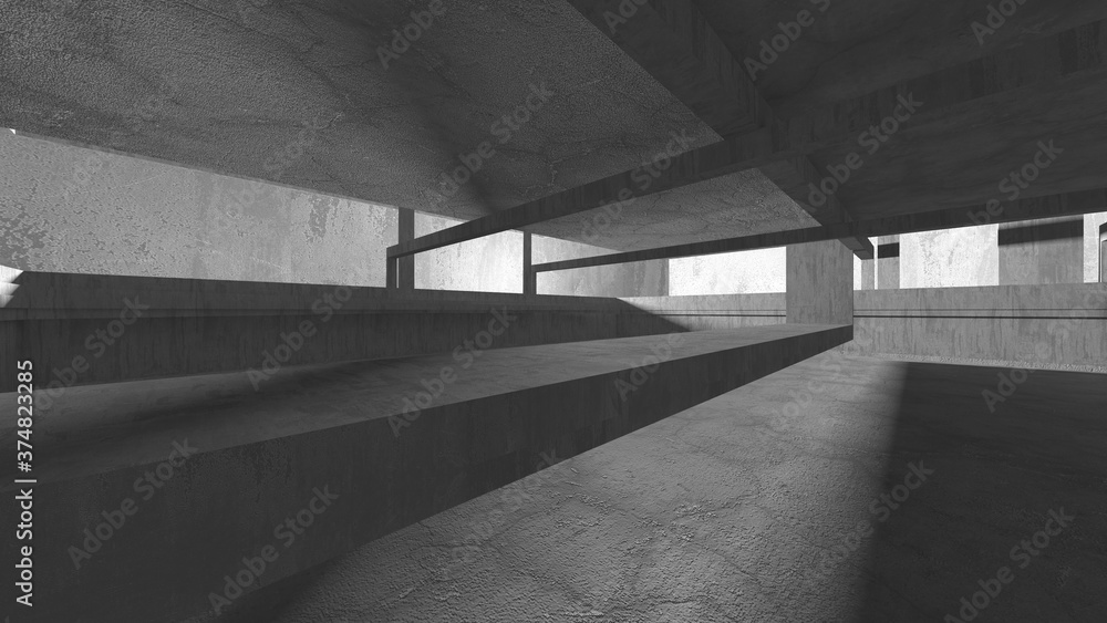 Dark Concrete Wall Architecture. Empty Room Dark Concrete Wall Architecture. Empty Room