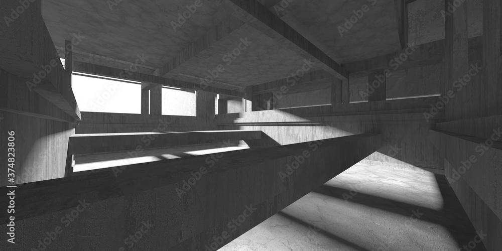 Dark Concrete Wall Architecture. Empty Room Dark Concrete Wall Architecture. Empty Room