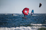 Watersports windsurfing, wingfoiling and kiteboarding at the Atlantic Ocean (Tenerife, Spain)