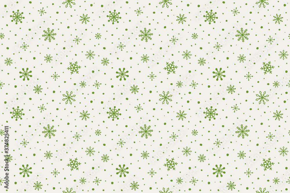 Simple seamless texture with snowflakes. Christmas background. Vector