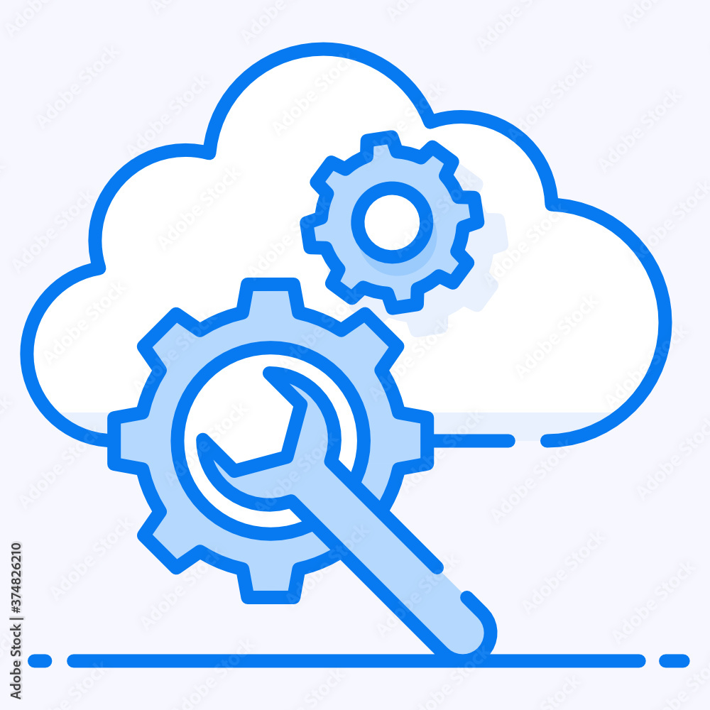 Gears inside cloud, icon of cloud management
Gears inside cloud, icon of cloud management