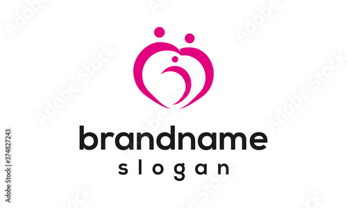 Love family logo design vector