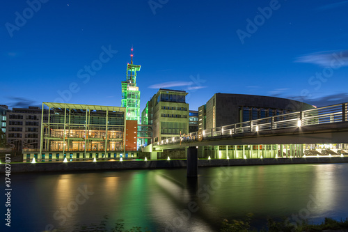 Canvas Print Klangturm St.Pölten - Regierungsviertel - Nachtaufnahme