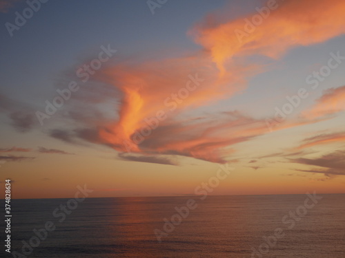 Fire in the cloud over the ocean