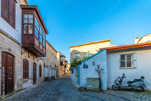 Alacati street view in Alacati Town. Alacati is populer historical tourist destination in Turkey. © nejdetduzen