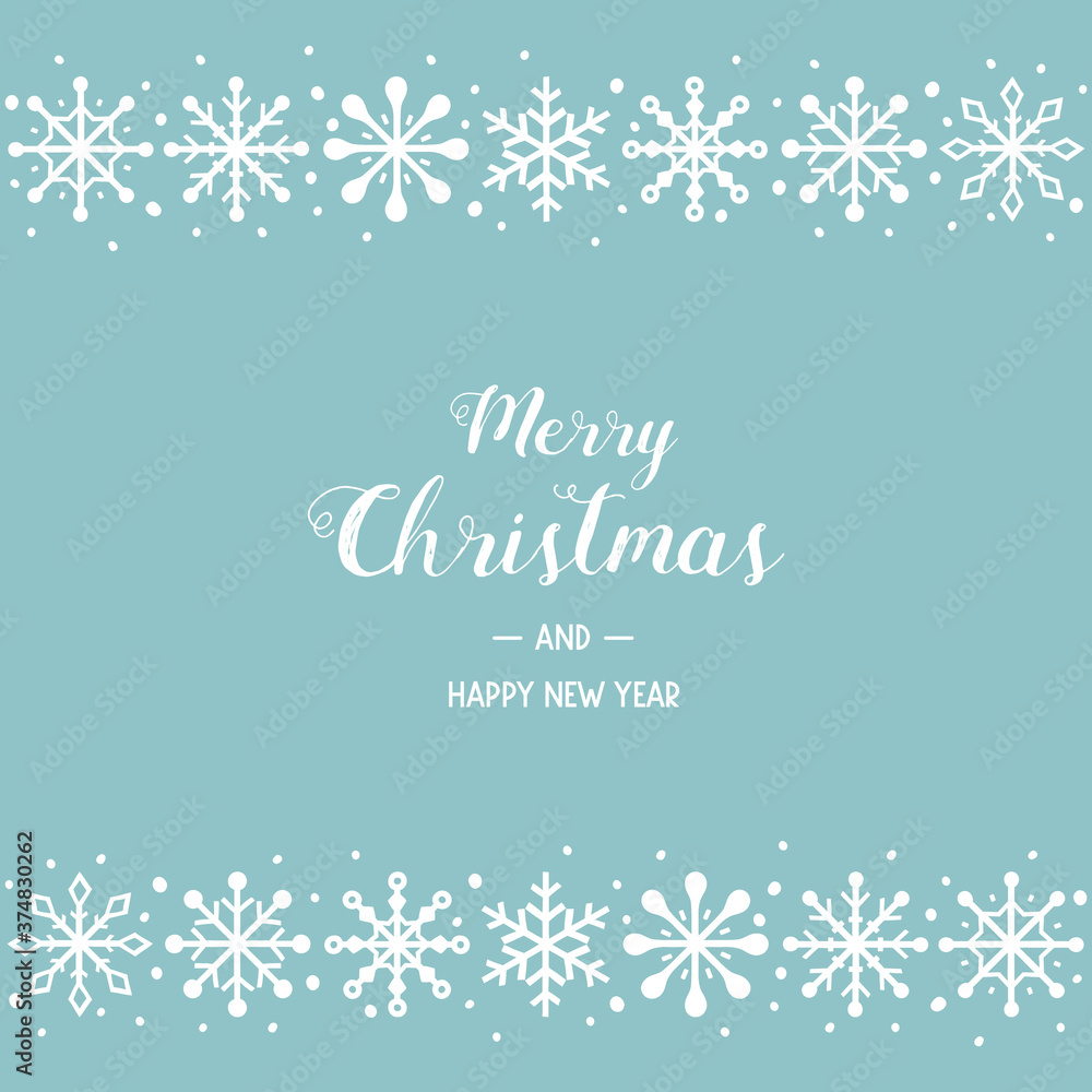 Christmas card with beautiful snowflakes. Concept of Xmas greeting card. Vector