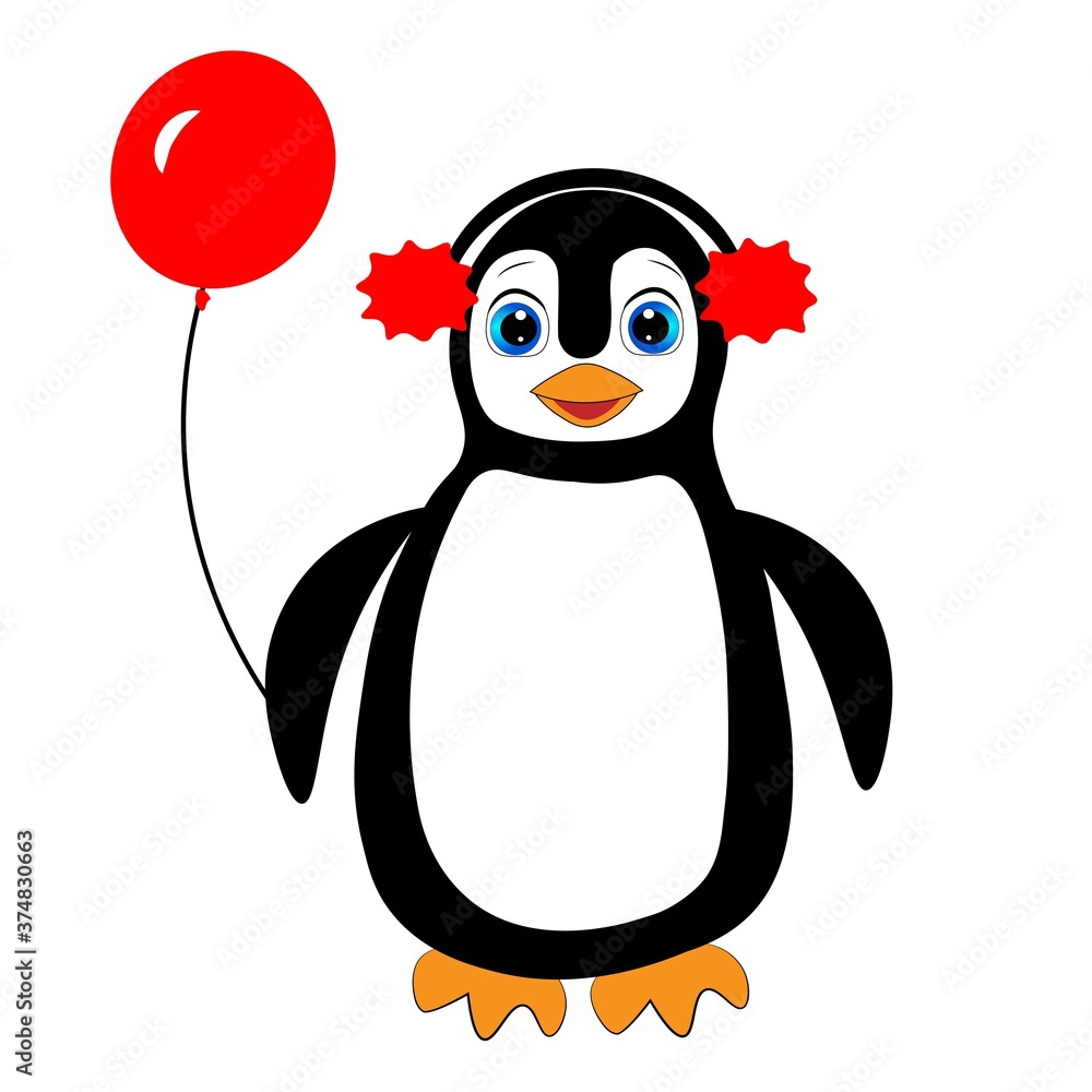 Fototapeta premium cute christmas penguin vector illustration
