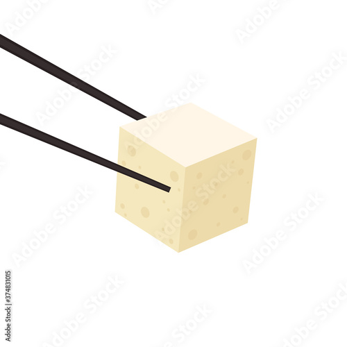 Tofu vector. free space for text. wallpaper. Tofu on white background.