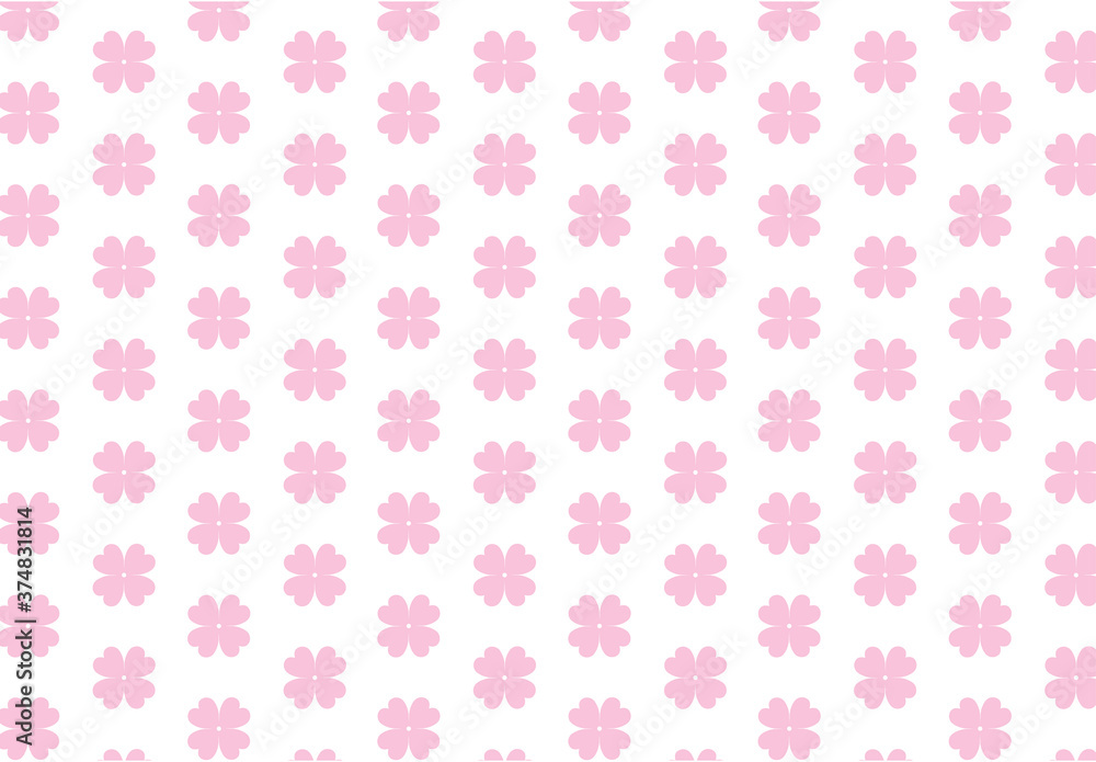 Simple flower pattern. geometric  pink flower pattern. Vector flower pattern. 