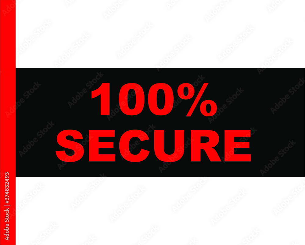 Black Vector Banner 100% secure Black Vector Banner 100% secure