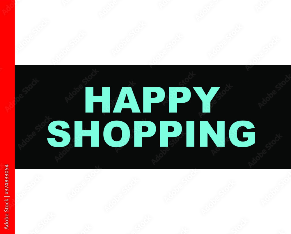 Black Vector Banner happy shopping