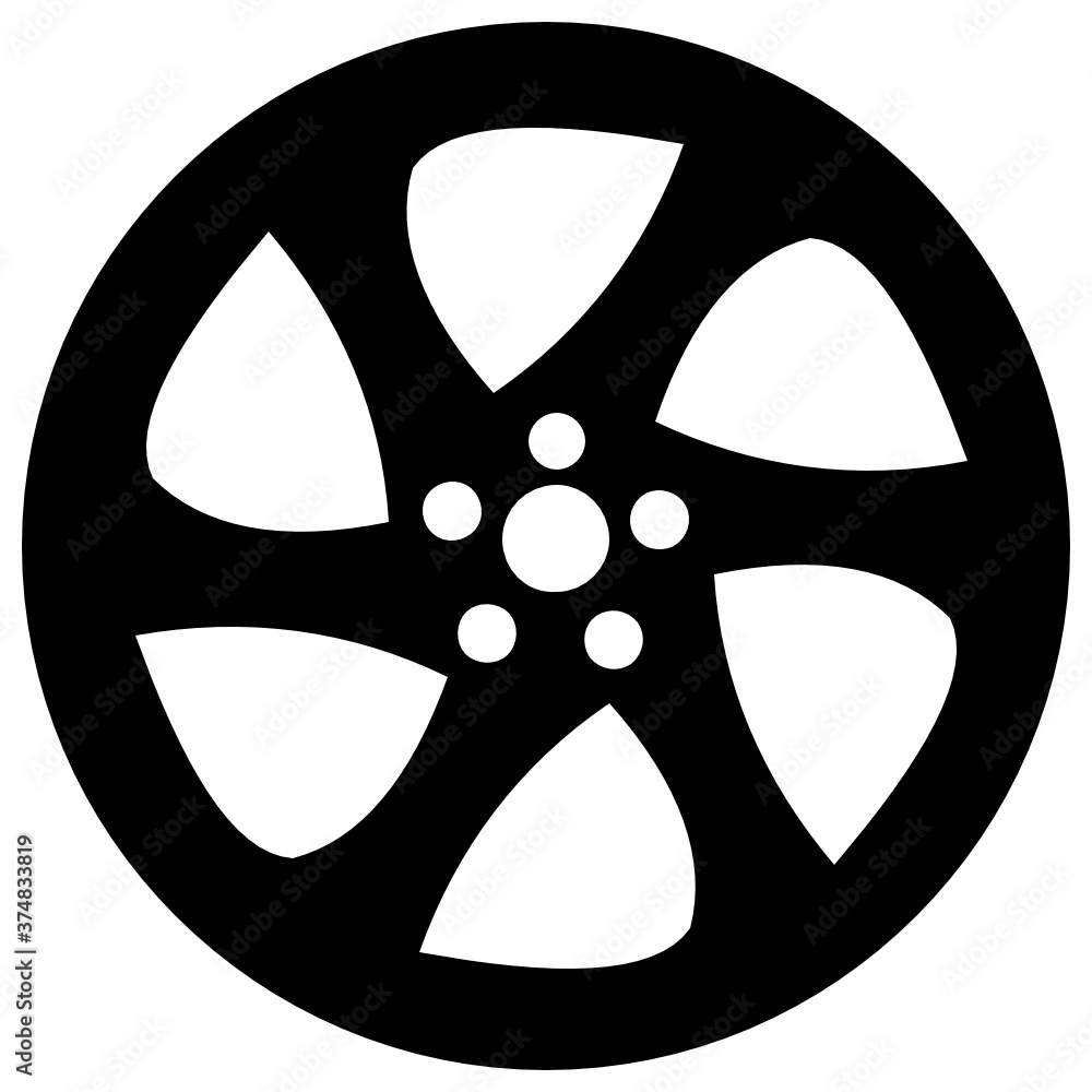 Obraz premium A circular alloy wheel of a car in solid vector, editable vector 