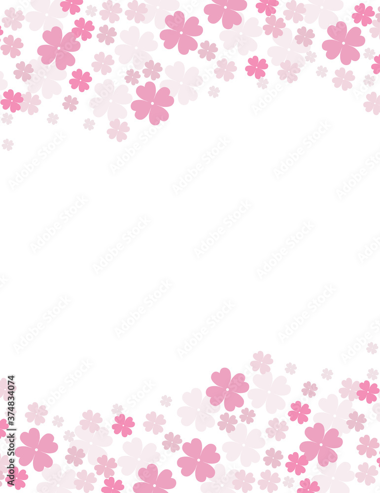 Flower pattern. Flower greeting card. Simple flower card with text space. 