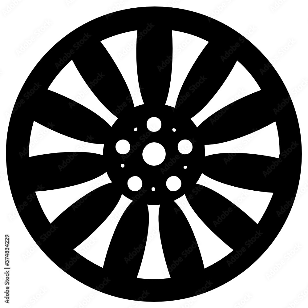 Obraz premium Solid icon of rim in editable vector