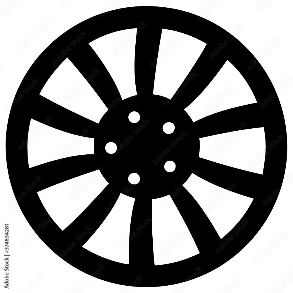 A luxurious wheel rim for car is presented in this solid vector
A luxurious wheel rim for car is presented in this solid vector