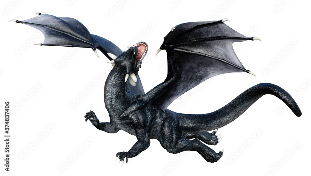 3D Rendering Fairy Tale Dragon on White 3D Rendering Fairy Tale Dragon on White