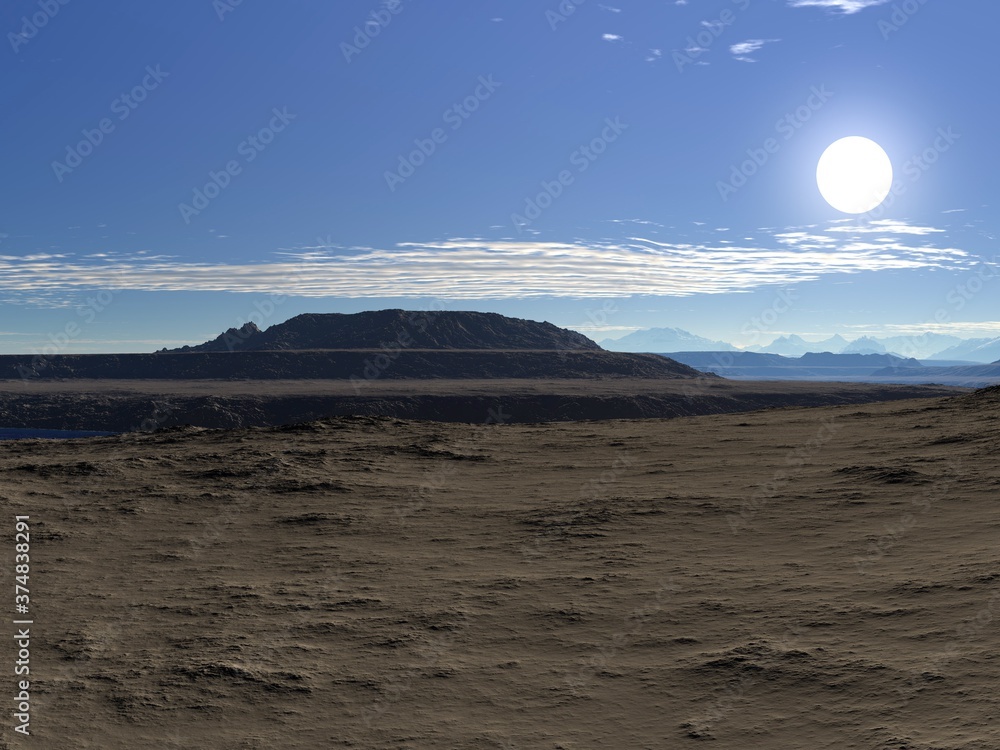Fototapeta premium Illustration of a beautiful and peaceful landscape