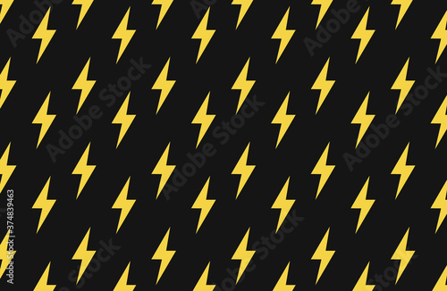 Vector yellow flash pattern on black background. Flash pattern. 