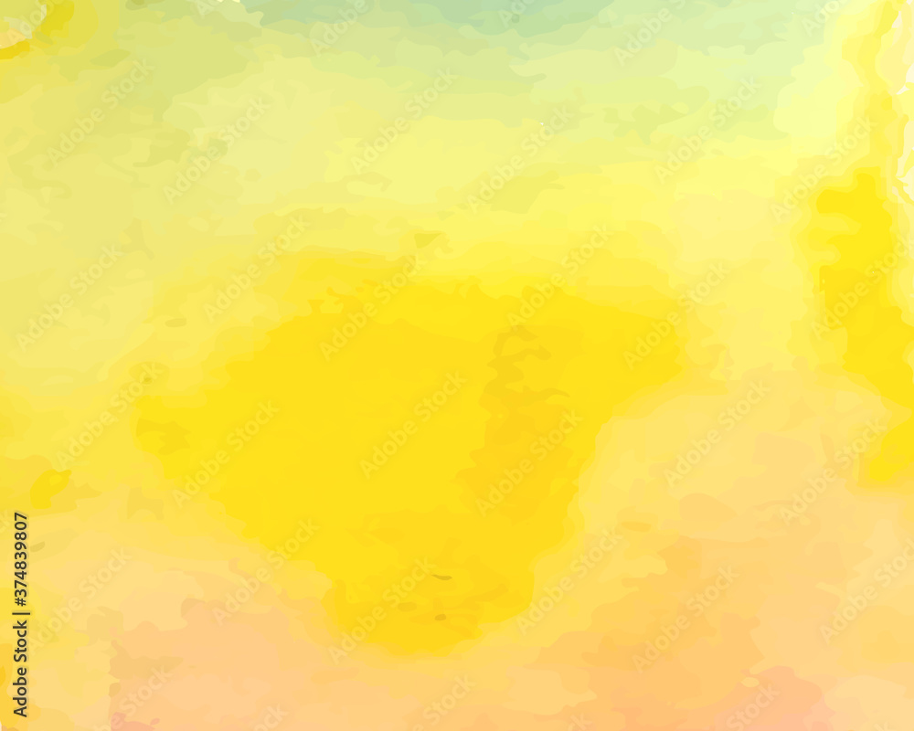 水彩の背景／空／にじみ／ぼかし／絵の具／フレーム／テクスチャ／黄色／緑／オレンジ