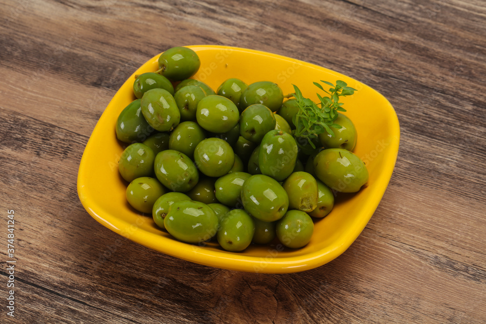 Green Campo Real olives in the bowl Green Campo Real olives in the bowl