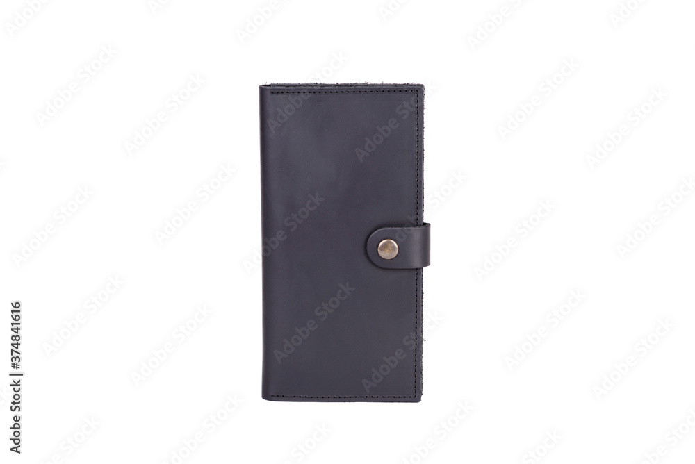 Single leather wallet isolated on white background Single leather wallet isolated on white background
