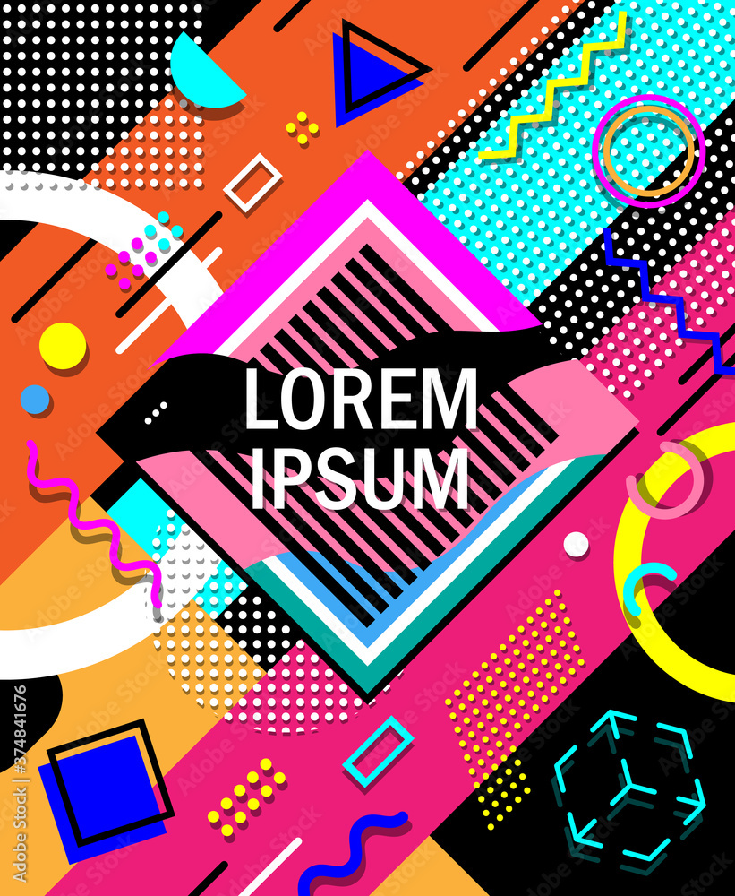 Modern memphis style design geometric background, abstract geometric background design template graphics, playful geometric shape pattern Modern memphis style design geometric background, abstract geometric background design template graphics, playful geometric shape pattern