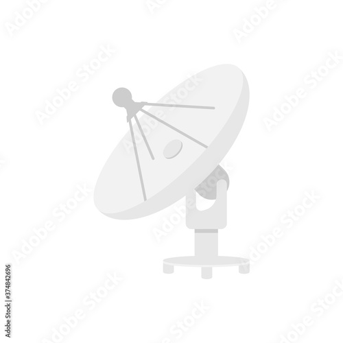 Satellite dishes antenna isolated on white background. Vector illustration.