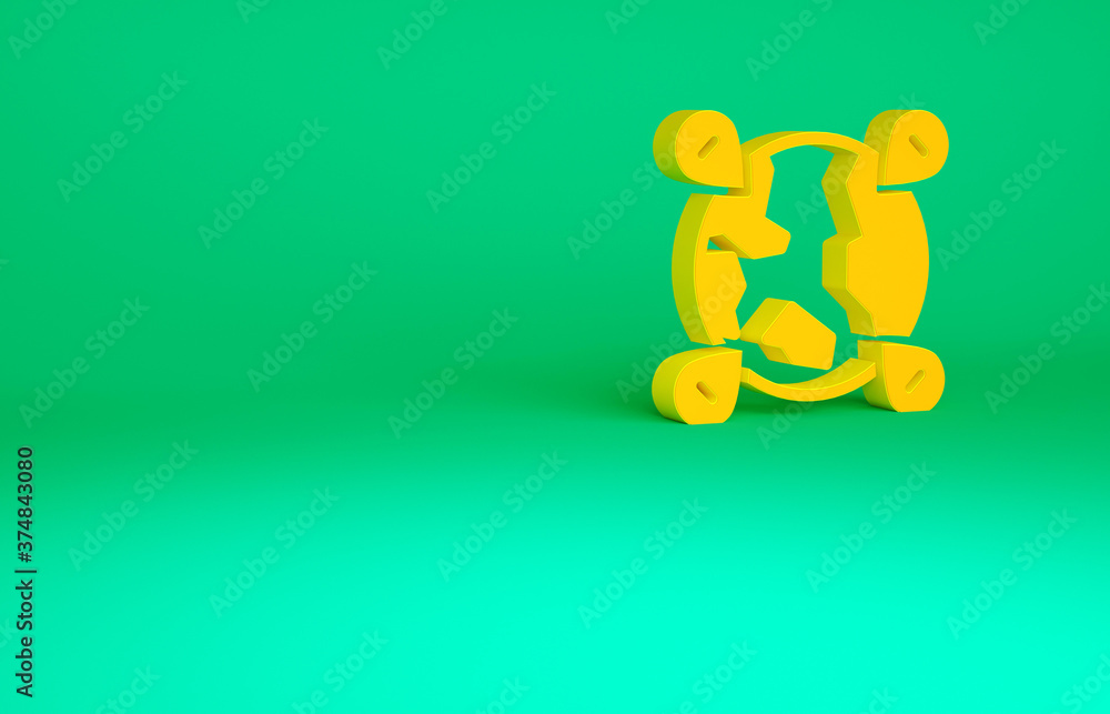Orange Location on the globe icon isolated on green background. World or Earth sign. Minimalism concept. 3d illustration 3D render. Orange Location on the globe icon isolated on green background. World or Earth sign. Minimalism concept. 3d illustration 3D render.