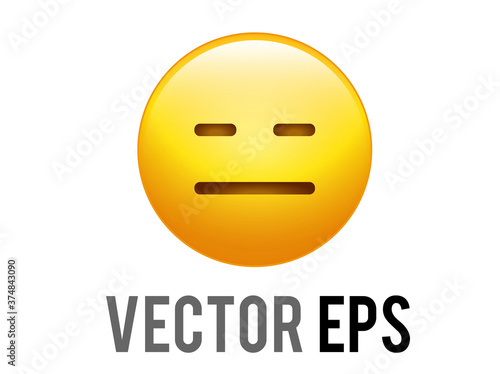 vector gradient yellow afraid,  disappointed and upset face emoji icon