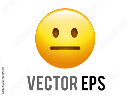 vector gradient yellow afraid,  disappointed and upset face emoji icon
