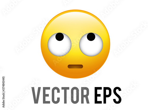 Vector gradient yellow concerned face with eyes up emoji icon