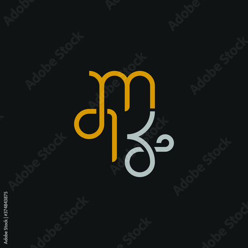 MK KM abstract vector logo monogram template, Letter M and K logo or MK initials two modern monogram symbol concept. Creative Line sign design. 