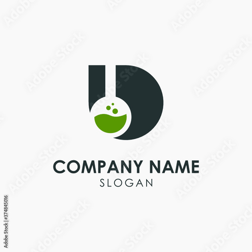 Letter D Laboratory Science Logo