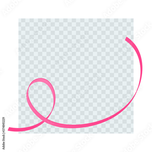 Breast cancer prevention concept. Vector flat illustration. Social media post template. Pink ribbon hope symbol on transparent background. October cancer awareness month. Design element for blog