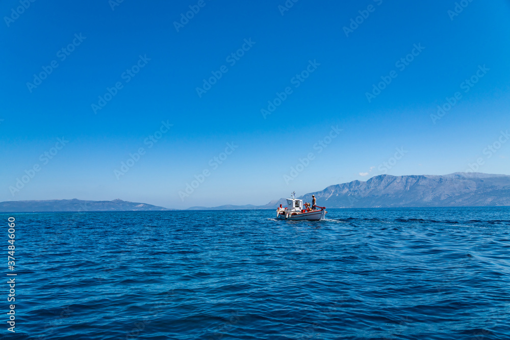 Obraz premium boat at sea in Meganisi island