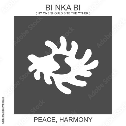 vector icon with african adinkra symbol Bi Nka Bi. Symbol of peace and harmony