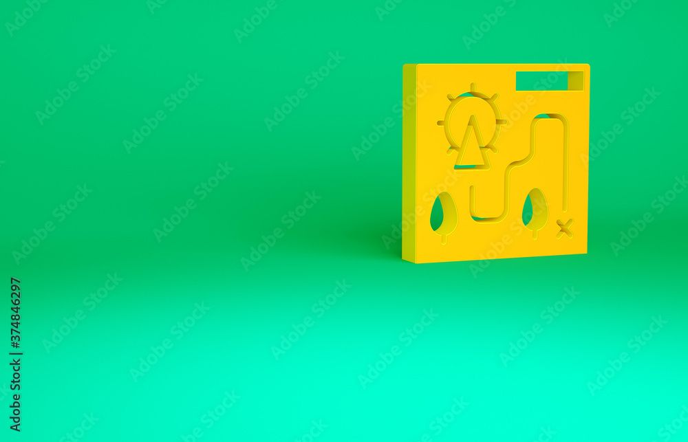 Orange Amusement park map icon isolated on green background. Entertainment in vacation. Minimalism concept. 3d illustration 3D render. Orange Amusement park map icon isolated on green background. Entertainment in vacation. Minimalism concept. 3d illustration 3D render.