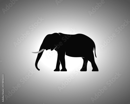 Elephant Silhouette on White Background. Isolated Vector Animal Template for Logo Company  Icon  Symbol etc