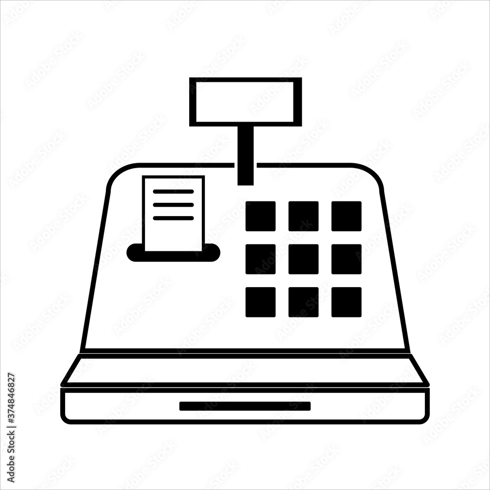 Cash register flat icon isolated on white background Cash register flat icon isolated on white background