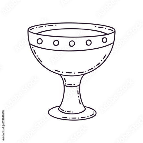 A cup for a magic drink. Mystical vector illustration for Halloween.