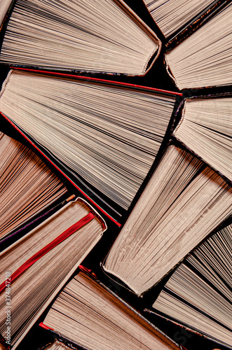 A huge home library with old multi-colored books