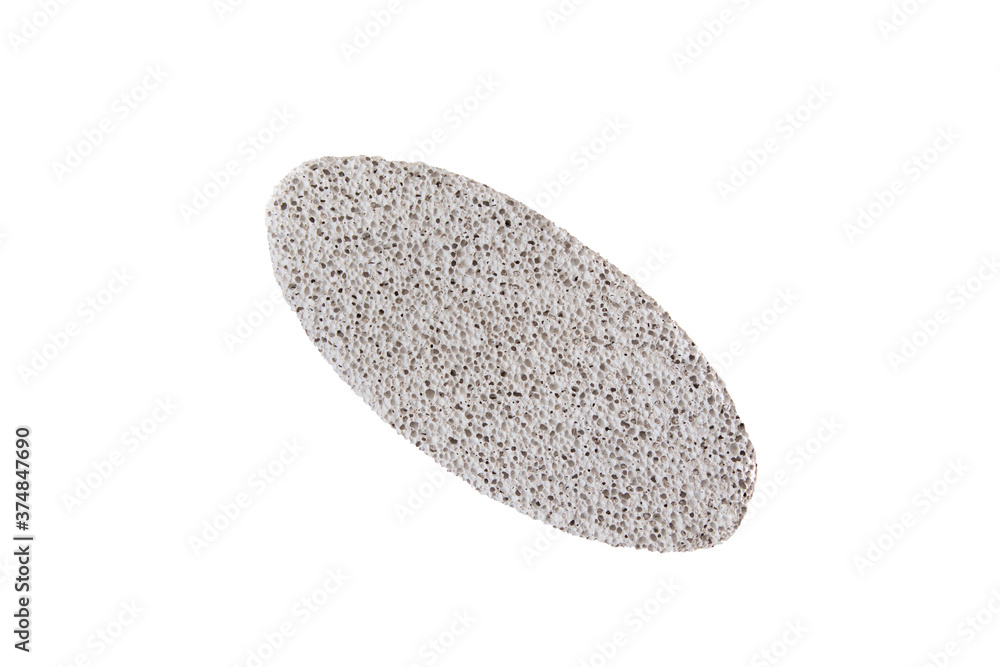 Natural gray pumice stone for feet isolated on white background Natural gray pumice stone for feet isolated on white background