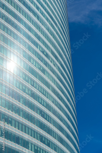 skyscraper windows on a sunny day