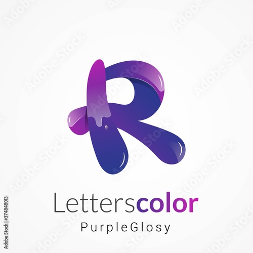 R letters modern style logo. Vector abstract material design style. Logo elements, icon, full color logos, Vector, illustrations