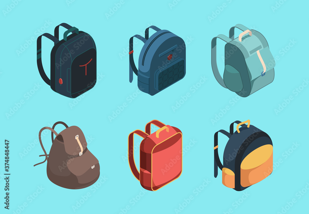 Canvas Print Bag pack isometric