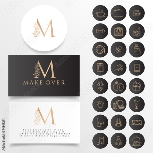initial logo with lifestyle beautiful icon social media template