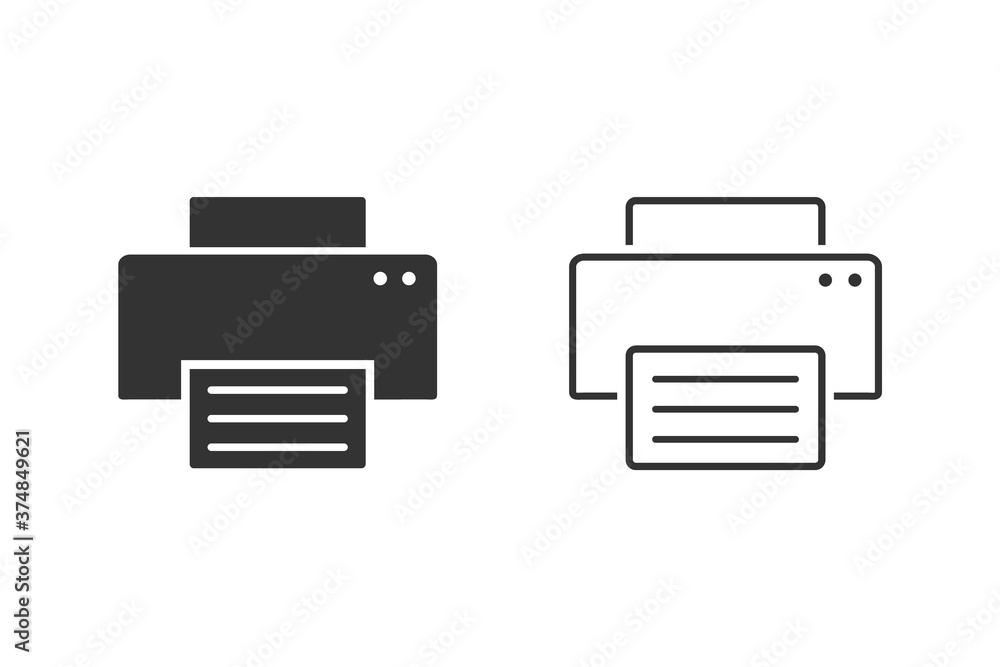 Print line icon set on the white background. Vector Print line icon set on the white background. Vector