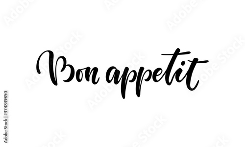 Bon Appetit hand lettering. Good Appetite. vector doodle icons. Isolated on white background. Design for menu restaurant and cafe