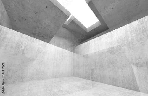 Abstract white concrete interior background, 3 d