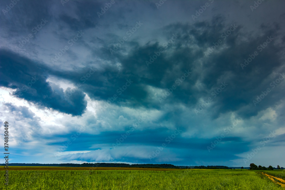 Supercell storm clouds with intense tropic rain Supercell storm clouds with intense tropic rain